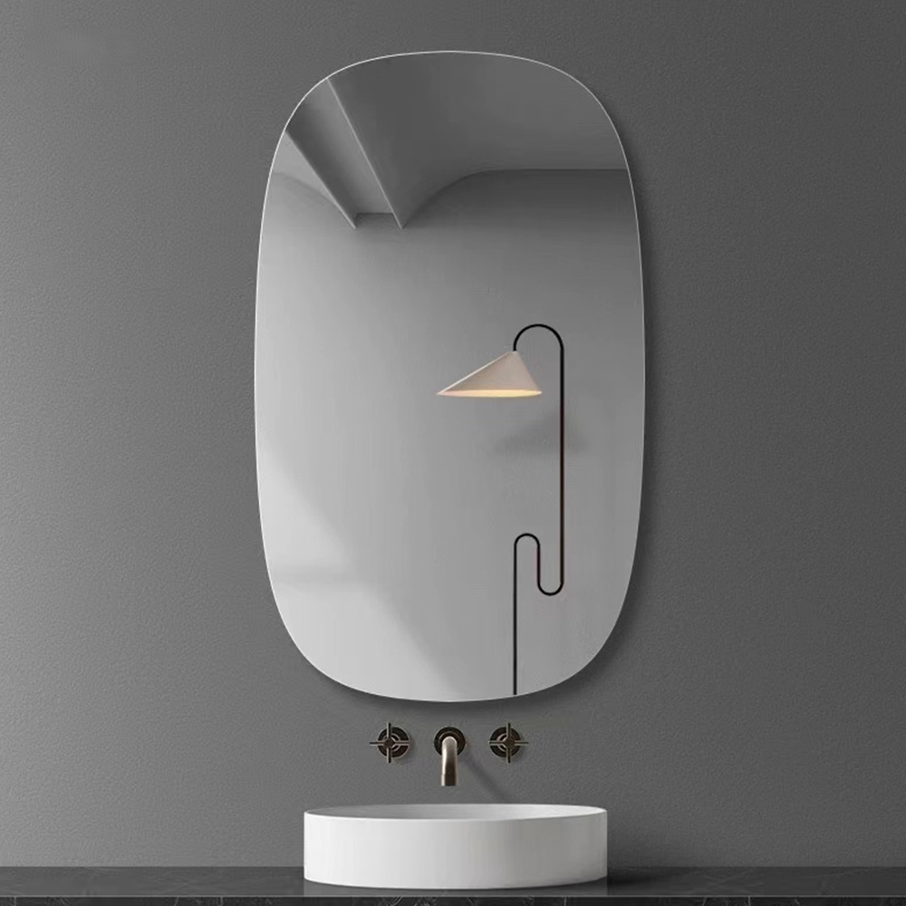 Vattentät Ramlös Vägg Vanity 4mm Stor Oval Vägg Glasspegel För Badrum