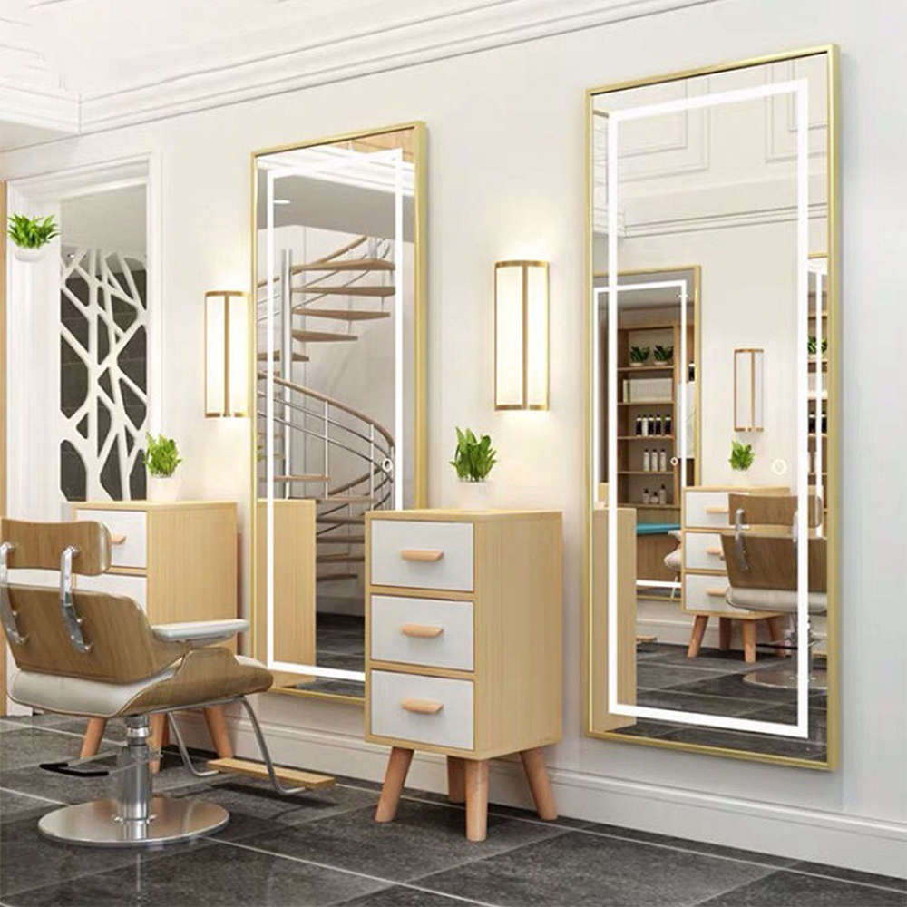 Väggfäste Hotell Badrum Frisör Skönhetssalong Led Full Längd Makeup Dressing Spegel