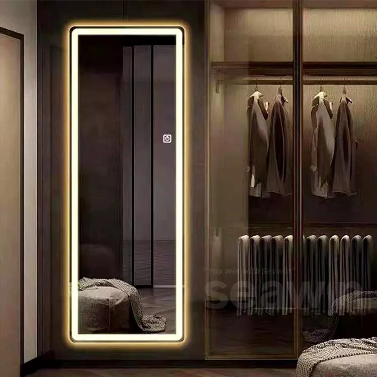 Fabriksvägg Helspegel Hotell Badrum LED Hellängdsspegel med Ljus All Helspegel Smart