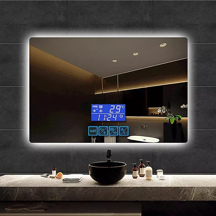 Smart Hotel LED Badkar Spegel Designer Nordic Bakgrundsbelyst Badrum Pekskärm Spegel Bluetooth Speglar