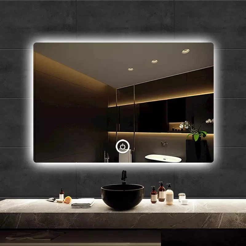 Smart Hotel LED Badkar Spegel Designer Nordic Bakgrundsbelyst Badrum Pekskärm Spegel Bluetooth Speglar