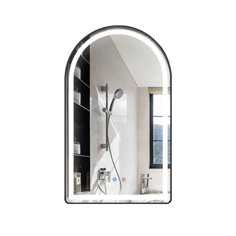 Guld Aluminium Oval Metallram Spegel Väggspegel för modern heminredning Lyxinteriör för badrumsspegel