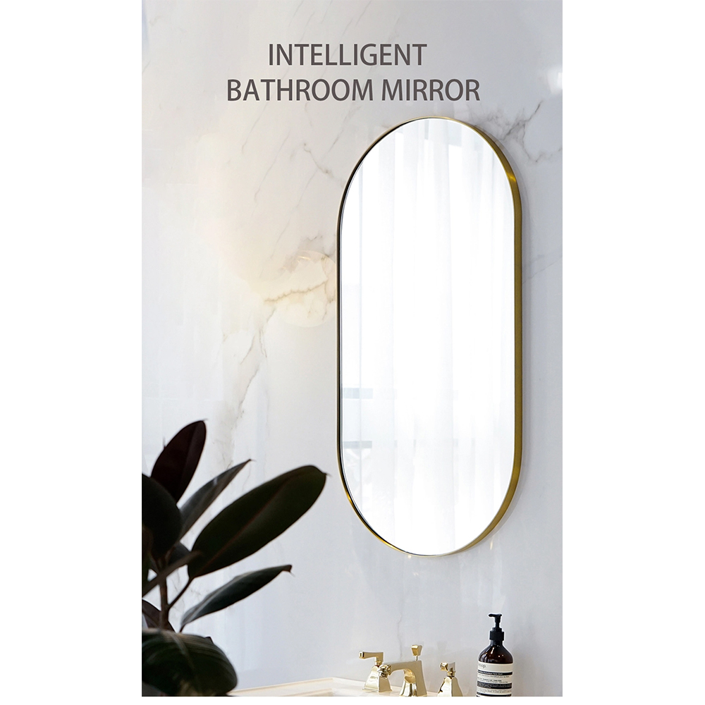 Hög kvalitet Oval Modern Stor Silver Chrome Helvägg badrumsglasspegel