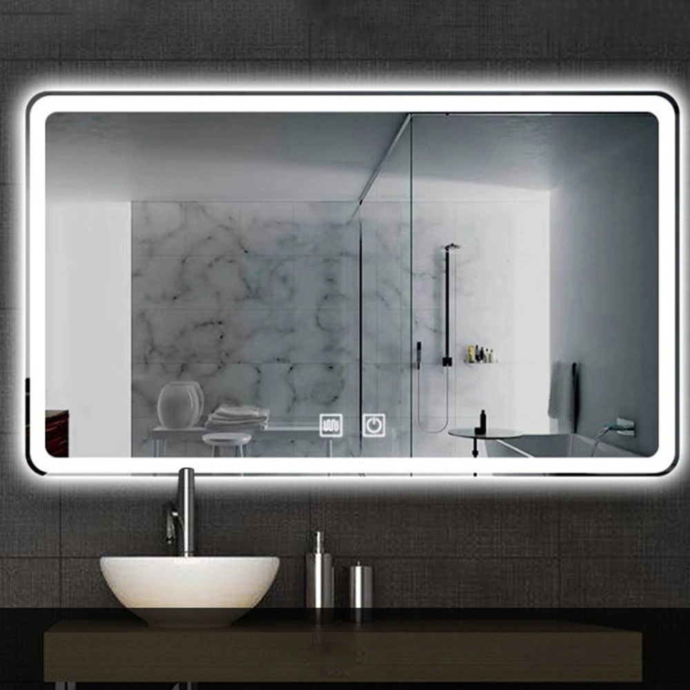Fabriksgrossist Touch Sensor Hemväggdekoration Salongsmöbler Väggmonterad Make-up LED Smart Home LED Badrumsspegel med avfuktare och Bluetooth-högtalare