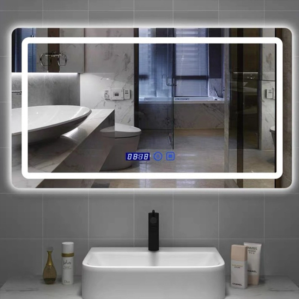 Fabriksgrossist Touch Sensor Hemväggdekoration Salongsmöbler Väggmonterad Make-up LED Smart Home LED Badrumsspegel med avfuktare och Bluetooth-högtalare