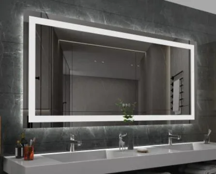 Fabriksgrossist Touch Sensor Hemväggdekoration Salongsmöbler Väggmonterad Make-up LED Smart Home LED Badrumsspegel med avfuktare och Bluetooth-högtalare