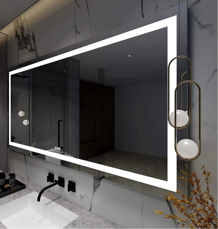 Fabriksgrossist Touch Sensor Hemväggdekoration Salongsmöbler Väggmonterad Make-up LED Smart Home LED Badrumsspegel med avfuktare och Bluetooth-högtalare