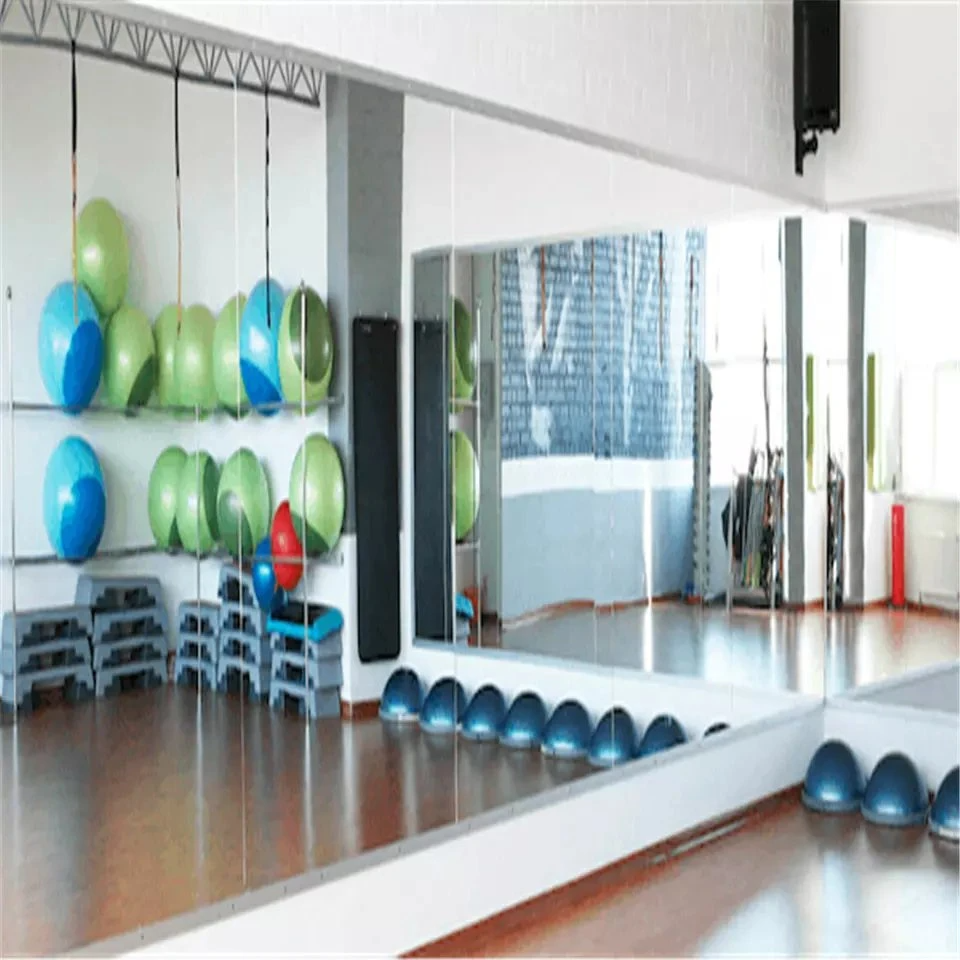 Stor ramlös anpassad storlek Säkerhetsfilm Baksida Dansstudio Gym väggspeglar