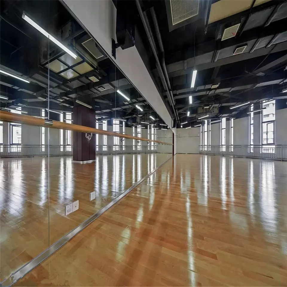 Stor ramlös anpassad storlek Säkerhetsfilm Baksida Dansstudio Gym väggspeglar