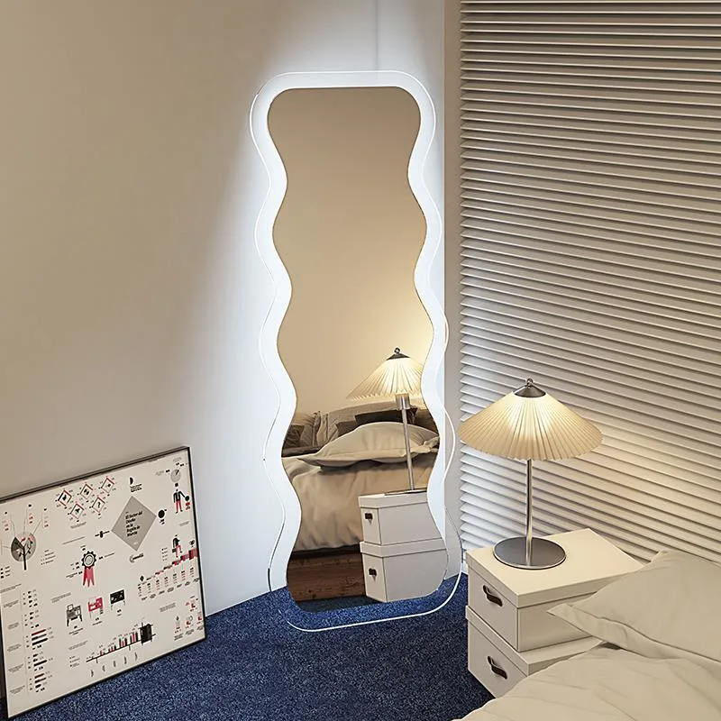 Nordic Household Wave Mirror Girl Fitting Mirror Ins Specialformad akryl fullängdsspegel