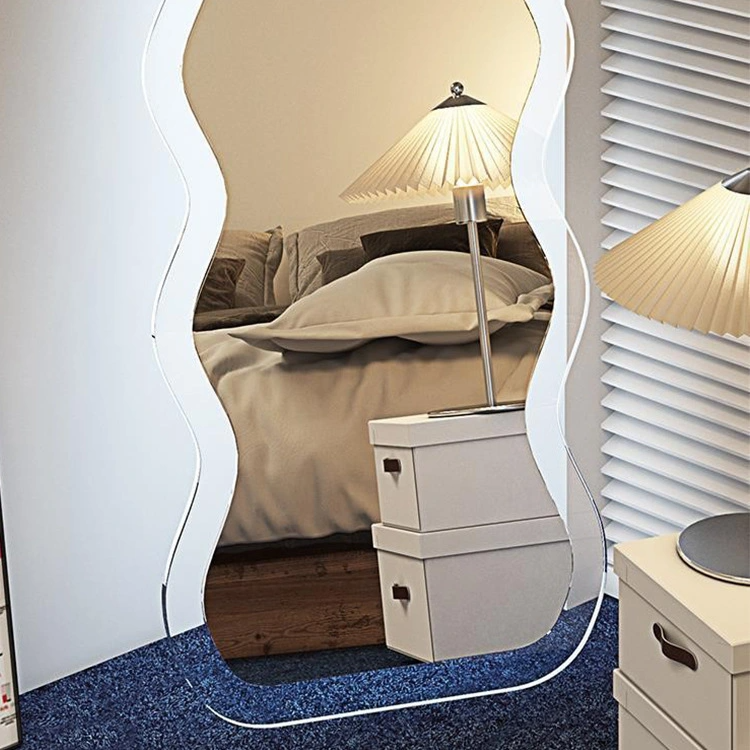 Nordic Household Wave Mirror Girl Fitting Mirror Ins Specialformad akryl fullängdsspegel
