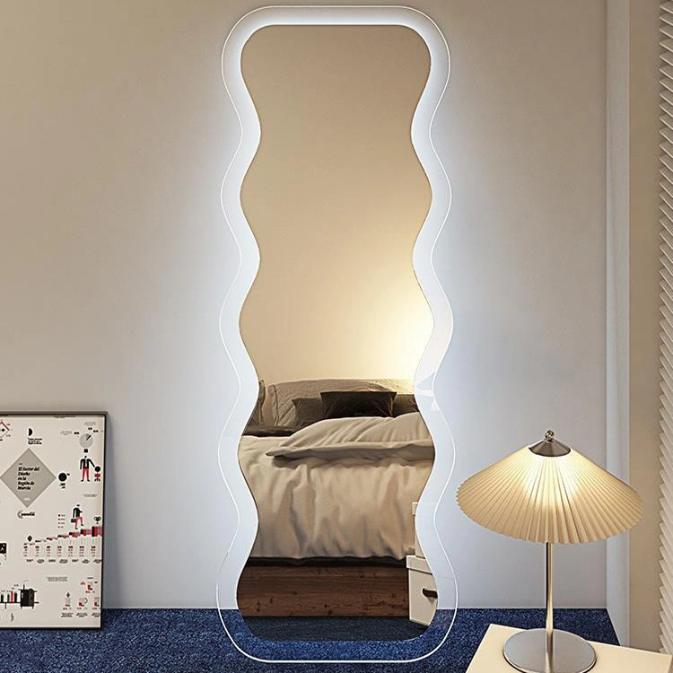 Nordic Household Wave Mirror Girl Fitting Mirror Ins Specialformad akryl fullängdsspegel
