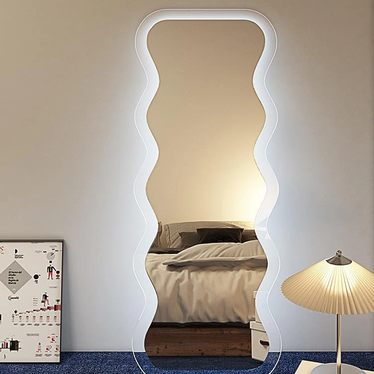 Nordic Household Wave Mirror Girl Fitting Mirror Ins Specialformad akryl fullängdsspegel