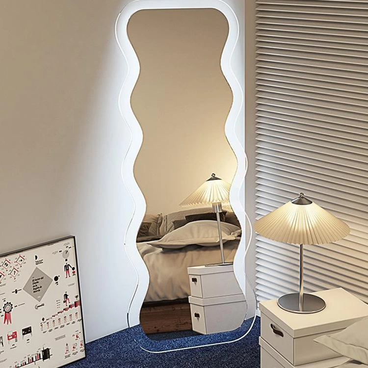 Nordic Household Wave Mirror Girl Fitting Mirror Ins Specialformad akryl fullängdsspegel