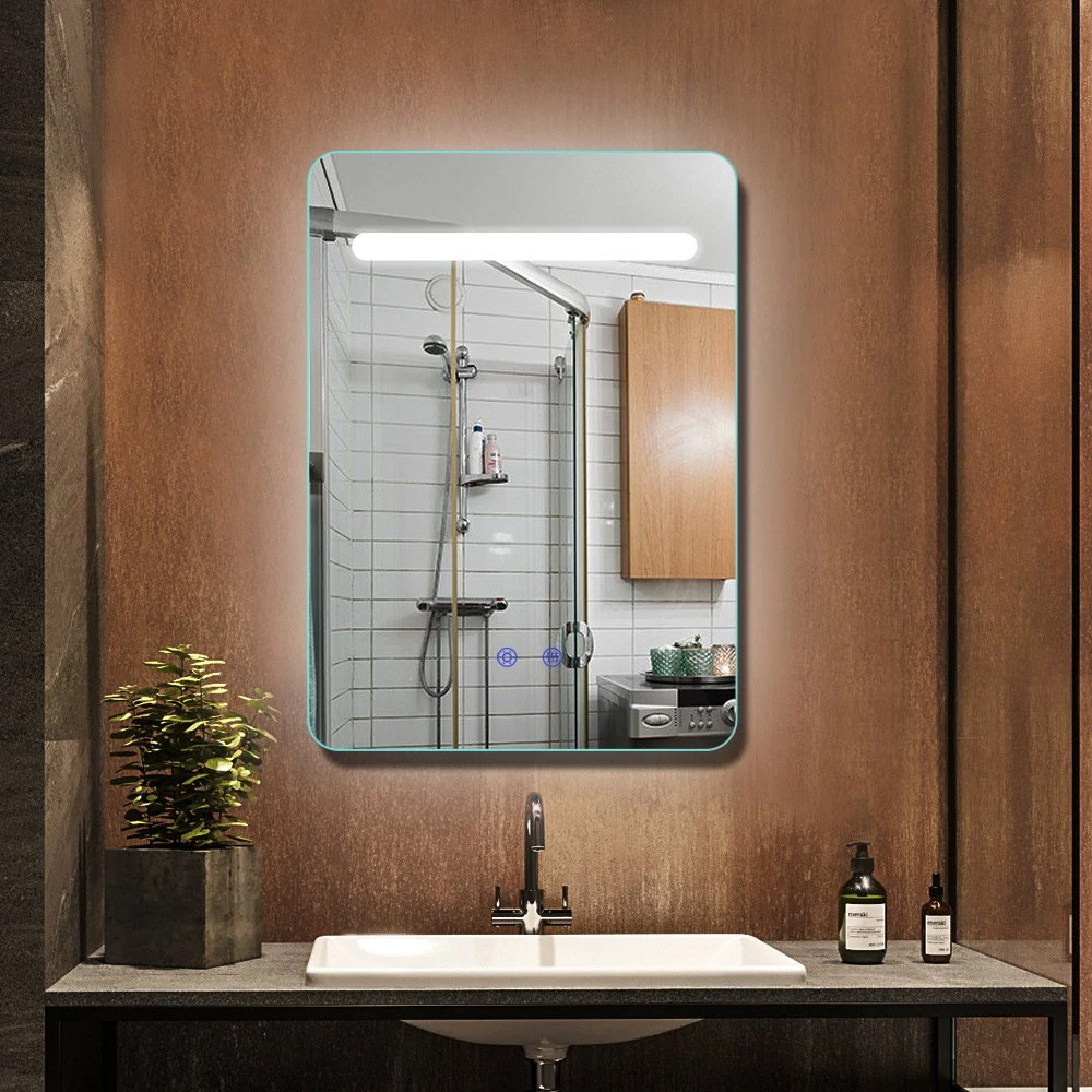Anti-dimma LED Badrum Smart Mirror med Bluetooth-högtalare Time Temperature Display