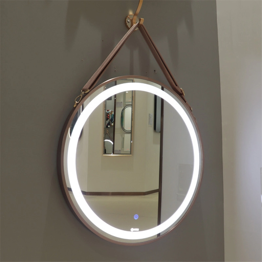 Killar Hot Sale Badrumsspegel 60cm 80cm Hotell Dekorativ Modern Rund Vägg Anti-Imma Badrumsspegel med LED