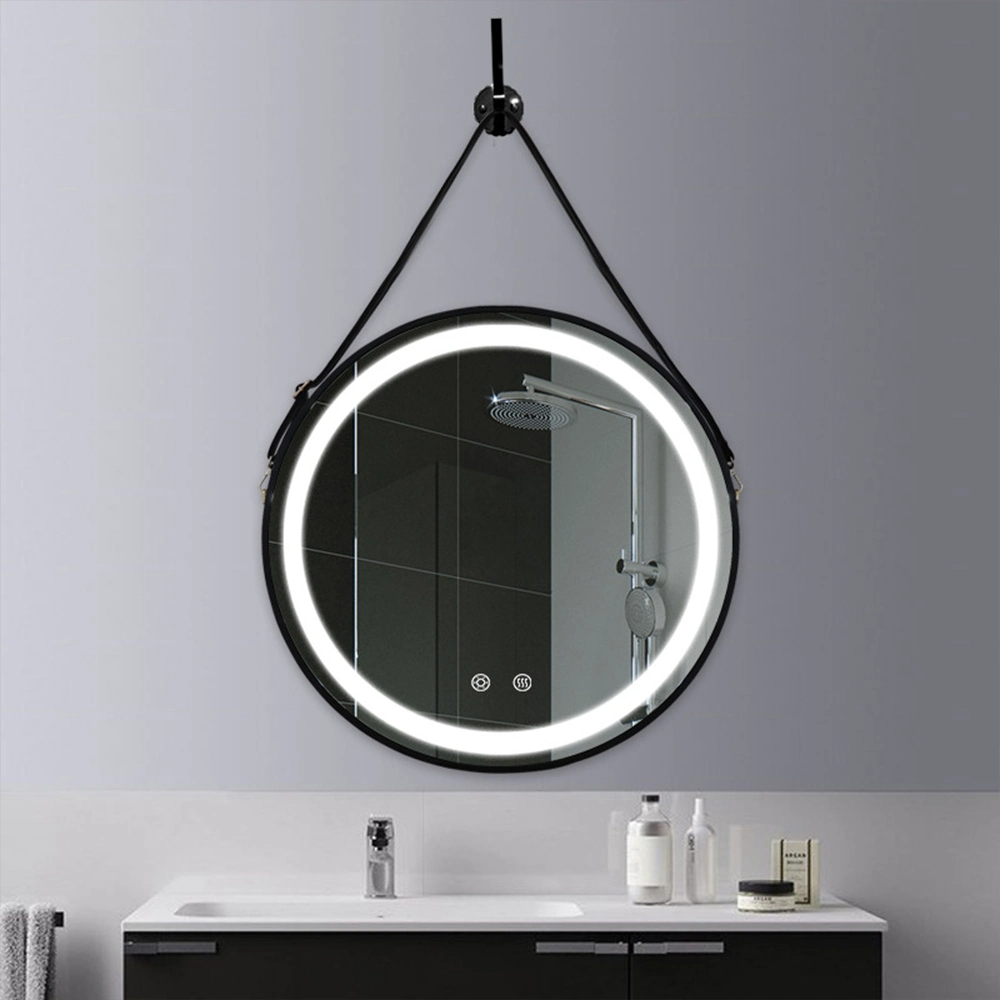 Killar Hot Sale Badrumsspegel 60cm 80cm Hotell Dekorativ Modern Rund Vägg Anti-Imma Badrumsspegel med LED