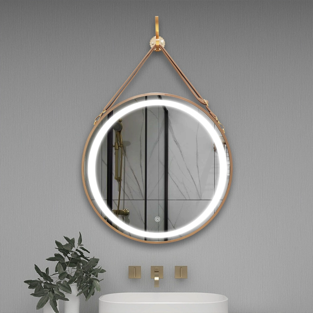 Killar Hot Sale Badrumsspegel 60cm 80cm Hotell Dekorativ Modern Rund Vägg Anti-Imma Badrumsspegel med LED