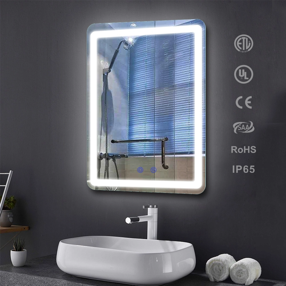 LED Defogger Lighted Smart Bluetooth badrumsspegel med digital klocka