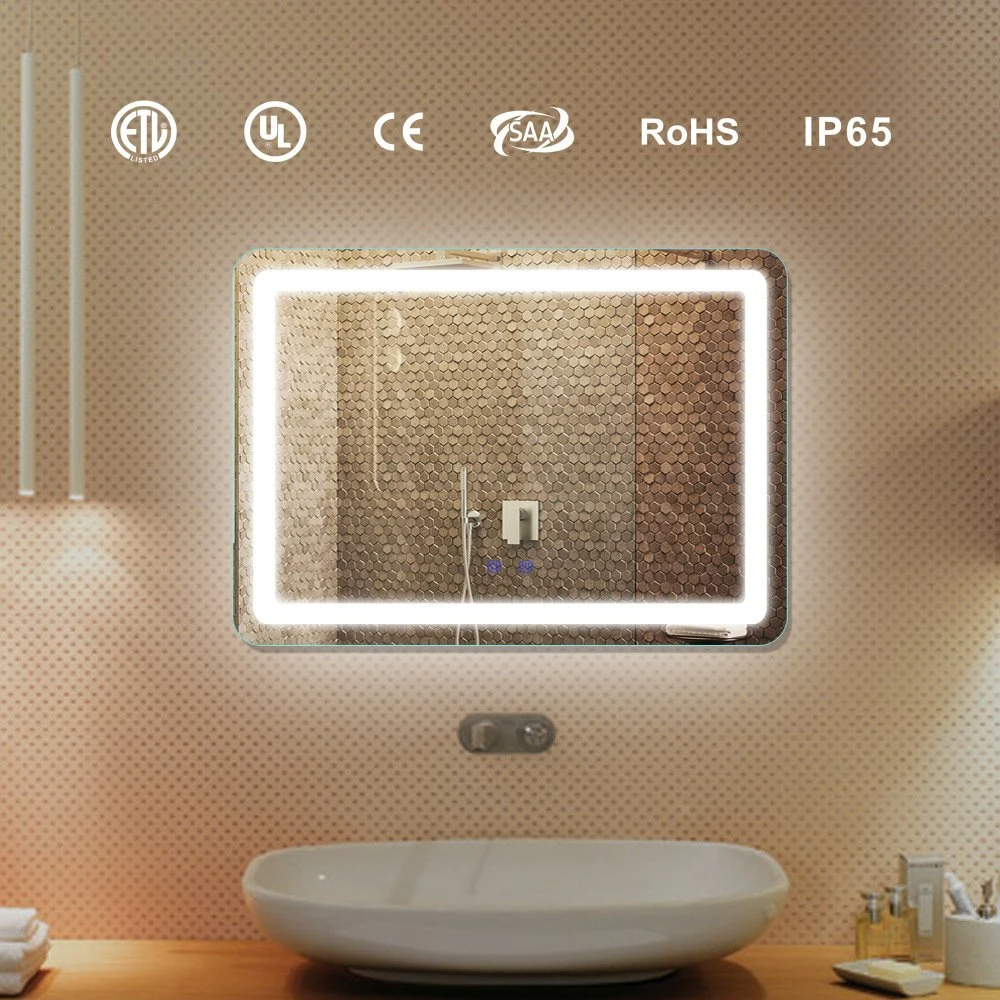 LED Defogger Lighted Smart Bluetooth badrumsspegel med digital klocka