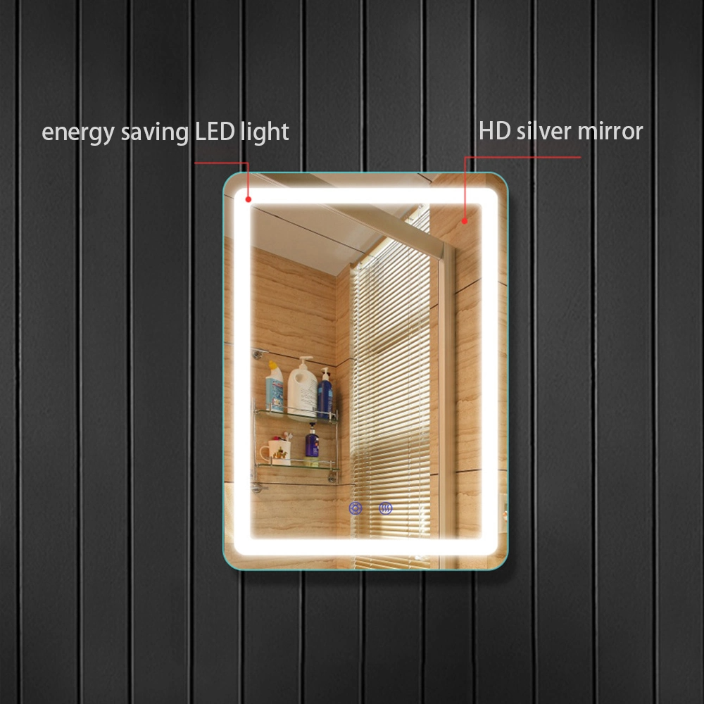 LED Defogger Lighted Smart Bluetooth badrumsspegel med digital klocka