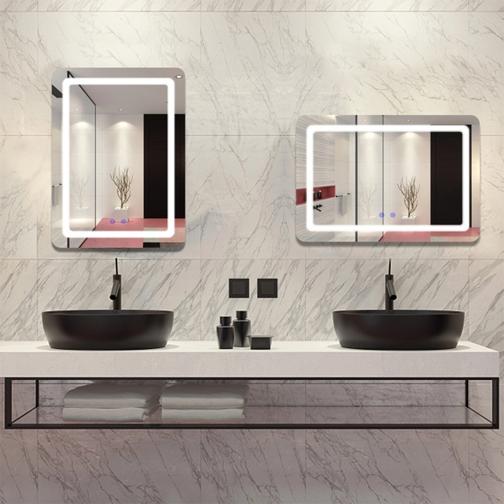 Grossist Badrum Smart Bakgrundsbelyst LED Upplyst Vanity Möbler Dekorativ väggmonterad glasspegel