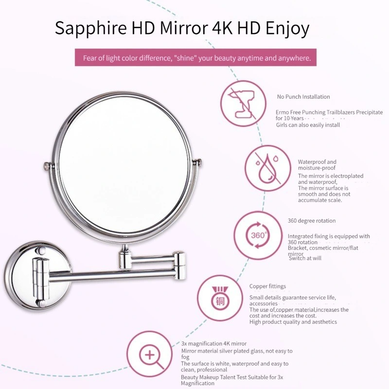 Europeisk Standard Fabrik Partihandel Smart Modern Makeup Glas Heminredning LED Badrum Väggspegel