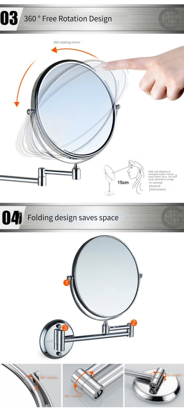 Europeisk Standard Fabrik Partihandel Smart Modern Makeup Glas Heminredning LED Badrum Väggspegel
