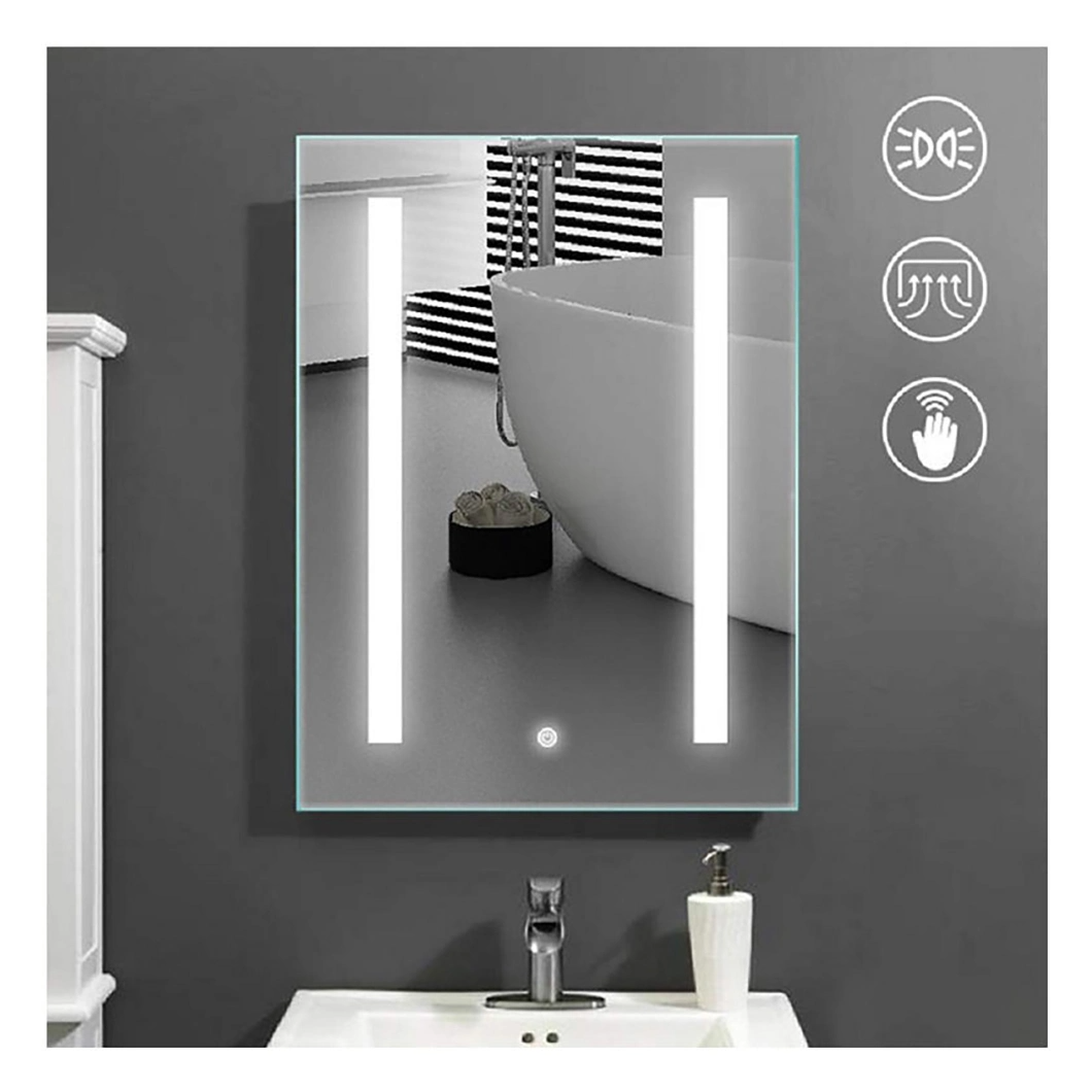 Fabrikspris Hotell Lyx badrum LED Smart Touch Sensor Ramlös väggmonterad badrumsspegel