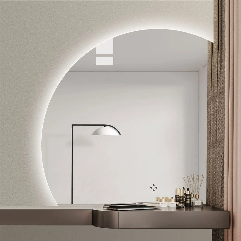 Modern Smart LED Spegel Touch Control Hotell Vanity Halvrund Badrumsspegel med Ljus
