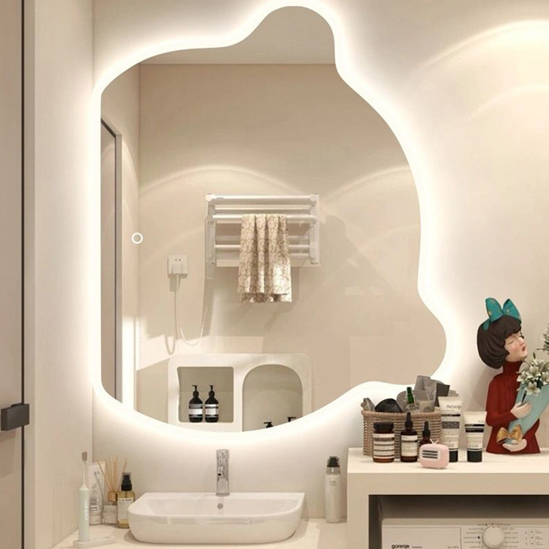 Bear Touch Screen Wave Mirror Toalett Sovrum Kreativ Oregelbunden Heterotypisk Makeup Sminkspegel