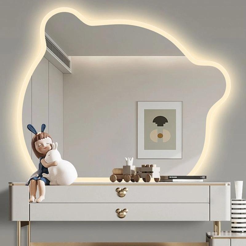 Bear Touch Screen Wave Mirror Toalett Sovrum Kreativ Oregelbunden Heterotypisk Makeup Sminkspegel