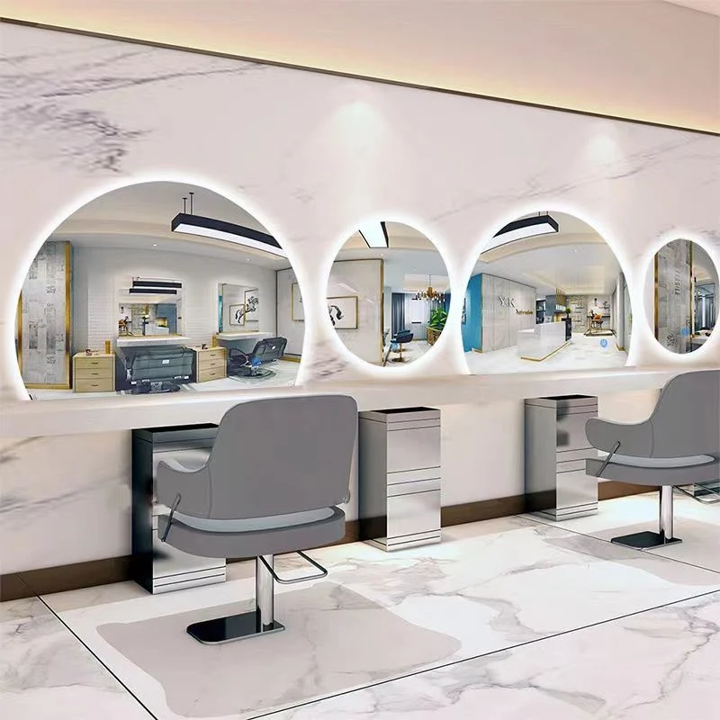 Frisör Spegelsalong Rund Barbershop Spegelbord Frisörsalong Special Europeisk Glassalongsmöbler