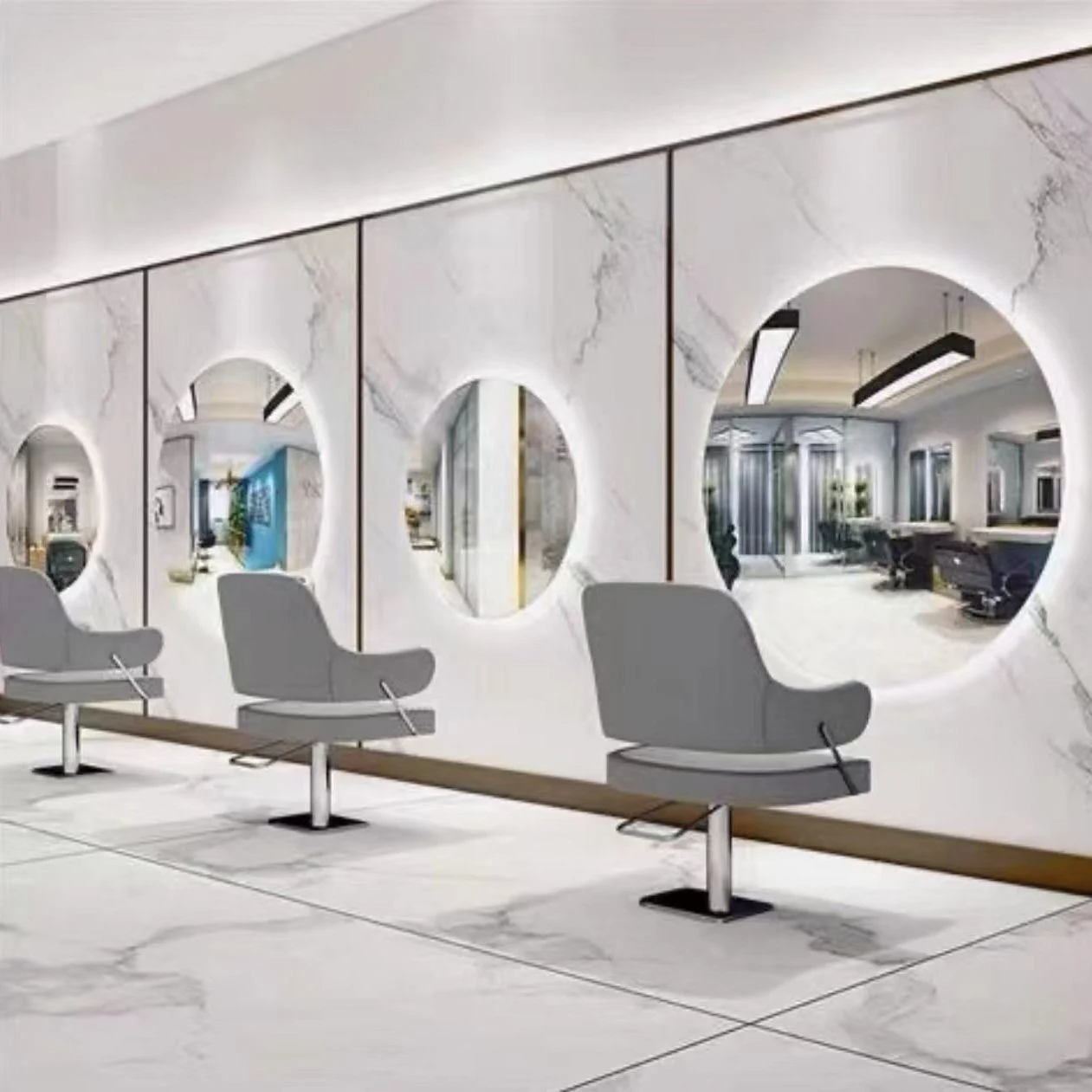 Frisör Spegelsalong Rund Barbershop Spegelbord Frisörsalong Special Europeisk Glassalongsmöbler