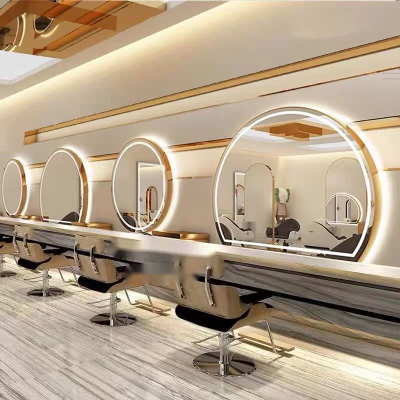 Frisör Spegelsalong Rund Barbershop Spegelbord Frisörsalong Special Europeisk Glassalongsmöbler
