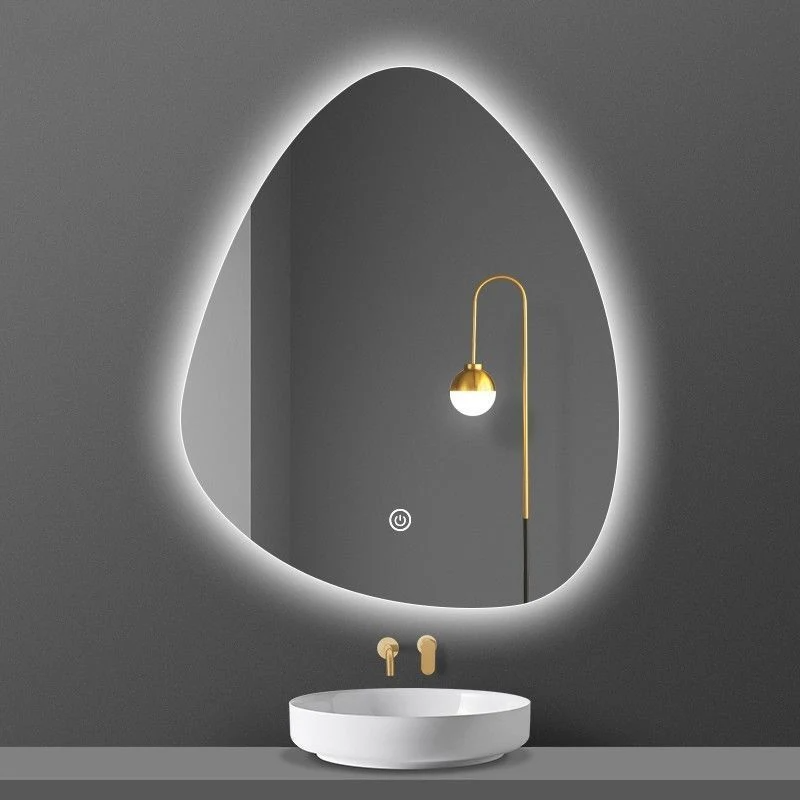 Oregelbunden anpassad belysning Badrumsspegel Väggmonterat badkar Speciellt intresse Smart LED-spegel