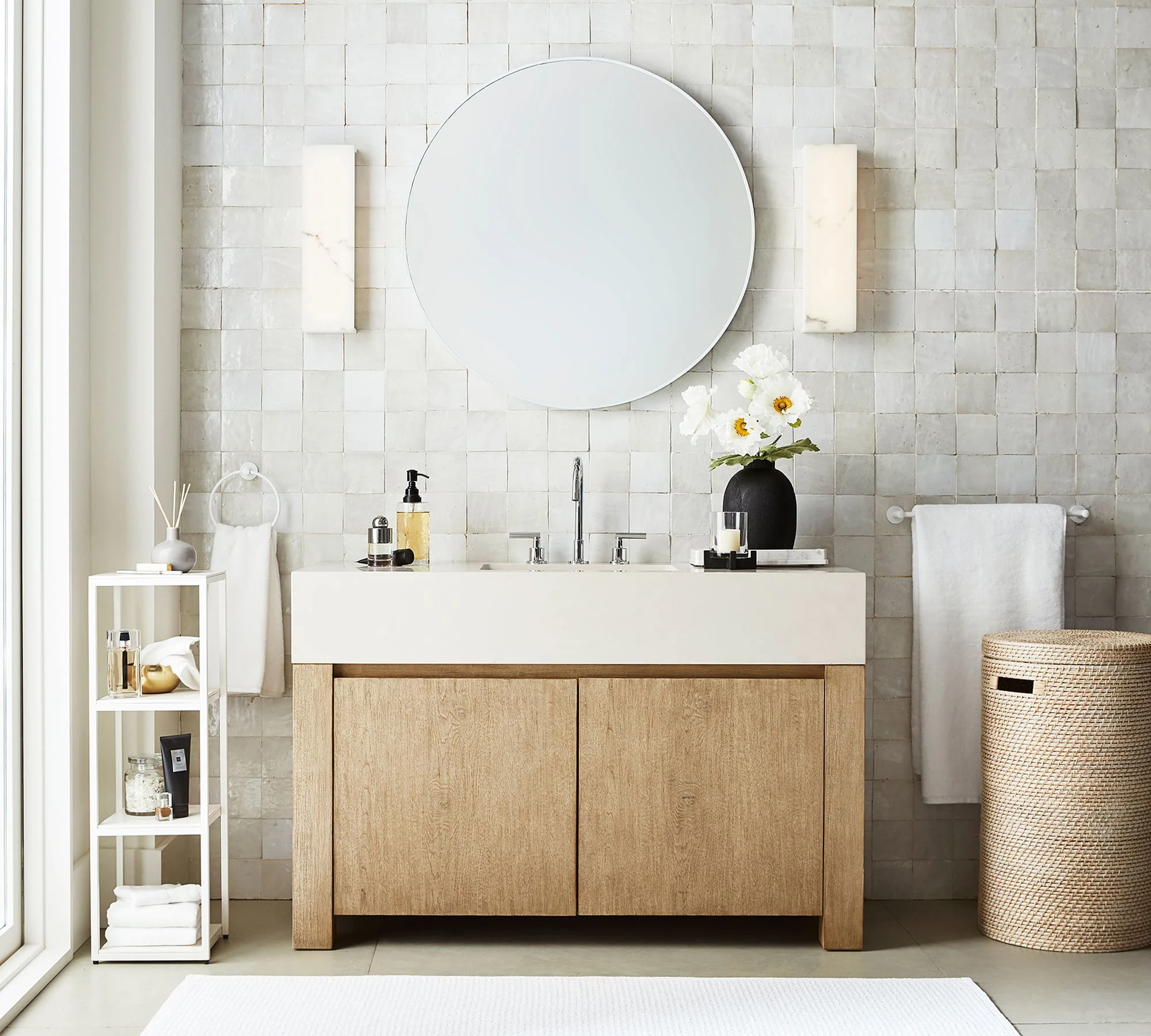 Liten rund upplyst spegel Vanity Black Gold Badrumsspegel
