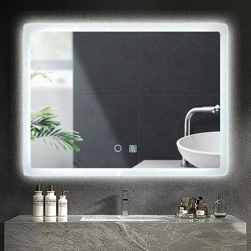Högkvalitativt hem Hotel Mall SPA Salong Fitness Edge Light Avimgning Smart väggmonterad rektangelform LED-ljus Badrumsspegel